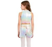 Freebily Fille Enfant Costume De Scène K-Pop Chasseurs De Démons Halloween Spectacle Cosplay Demon Dress Up Stage Costume Arc-en-ciel 5-6 ans
