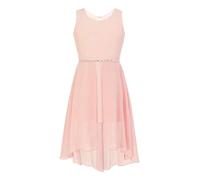 Freebily Fille Robe de Communion Princesse en Mousseline Robe Demoiselle d'honneur Enfants Longue Robe de Cocktail Anniversaire Fête Robe de Danse Bal 4-16 Ans Rose 16 Ans