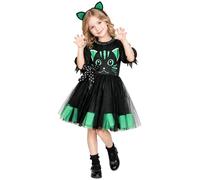 Freebily Fille Robe Tutu Avec Bandeau Costume Chat Pour Filles Noir Cosplay Noir 6-7 ans