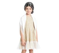 Freebily Fille Tenue Cosplay Pour Filles Tenue Pour Le Ème Jour D'École Ensemble Déguisement Grand Mère En Pièces Robe Grand Mère Costumes Blanc 7-8 ans