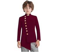 Freebily Garçon Vestons Costumes Formels Mariages Fête Rentrée Scolaire Spectacles Enfant Asymétrique Veste Manteau Blazer Style Africain Prince Automne Pads D'épaules