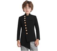 Freebily Garçon Vestons Costumes Formels Mariages Fête Rentrée Scolaire Spectacles Enfant Asymétrique Veste Manteau Blazer Style Africain Prince Automne Pads D'épaules