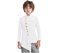 Freebily Garçon Vestons Costumes Formels Mariages Fête Rentrée Scolaire Spectacles Enfant Asymétrique Veste Manteau Blazer Style Africain Prince Automne Pads D'épaules