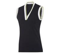 Freebily Haut De Tennis Femme - Sans Manches, Col V, Respirant Intensément, Séchage Rapide, Pour Golf, Qualité Premium Noir M
