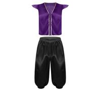 Freebily Homme Costume Prince Arabe Halloween Déguisement Sultan Cosplay | Ensemble Pantalon Bouffant Et Top,Déguisement D'Halloween,Pantalons Harem Capri Larges,Carnaval,Carnavals,Rave,Performance