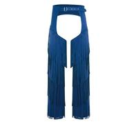 Freebily Homme Cowboy Pantalon Hippie Danse Disco Festival De Musique Performance Pantalon à Franges Occidental Bleu XL