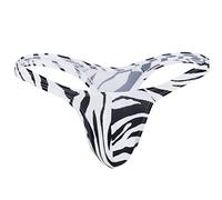 Freebily Homme String Tanga Slip sous-vêtement T-Back Triangle Culotte Casual Caleçons Homme Lingerie de Nuit Taille Basse 12 Couleurs Zèbre Taille Unique 60-80 cm
