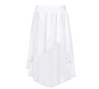 Freebily Jupe Danse Classique Enfant Tutu Danse Ballet Latine Mousseline Fille Jupe Gymnastique Patinage Danse Jazz Costume Sport Yoga 6-16 Ans Blanc 10 Ans