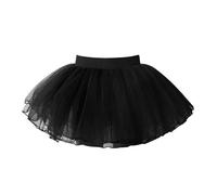 Freebily Petite Fille Jupe Arc-en-Ciel Tutu de Ballet Danse Classique Enfant Tulle Jupe de Baptême Anniversaire Tutu Jupe de Gym Sport Fille 1-16 Ans W Noir 11-16 Ans