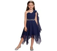 Freebily Robe de Mariage Enfant Fille Fleur Eté Robe Demoiselle d'honneur Fête Anniversaire Une Epaule Dos Nue 5-16 Ans