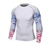 Freebily T-Shirt Anti UV à Manche Longue Homme Maillots Rashguards de Bain Surf Protection Solaire Séchage Rapide Top Tee Shirt Compression Sport Natation Extérieur Type B M