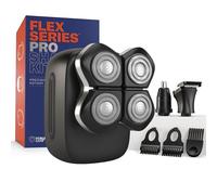 Freebird FlexSeries Pro Rasoir électrique - Rasoir rapide et lisse, rasage humide/sec, anti-pincement, rasoir électrique rotatif, rechargeable par USB, sans fil, 4 lames flexibles, cadeau idéal pour