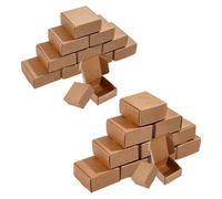 FREEBLOSS 100 petite Boîte à Bijoux Mini Boîte Cadeau Marron en Forme D'Avion Boîte D'Expédition Carrée en Papier Kraft Ondulé pour Bijoux Artisanat Emballage Cadeau 1.6*1.6*0.8inch/2.2*2.2*1inch