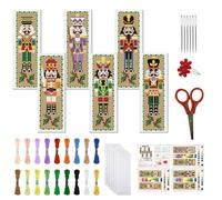FREEBLOSS 12 Pcs de Marque-Pages au Point de Croix Kit 11 CT Paysage Point de Croix Kit Complet Kits de Signet DIY Adulte Débutants avec Instructions, 6 x 20 cm