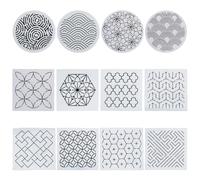 FREEBLOSS 12PCS Pochoir Sashiko Modèle Sashiko PET Outil de Broderie PET Sashiko Modèle de Motif Sashiko en Plastique pour Débutants et Adultes Ensemble D'outils de Sashiko Couture DIY