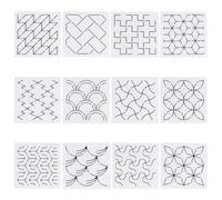 FREEBLOSS 12PCS Pochoir Sashiko Modèle Sashiko Pochoir Sashiko PET Modèle de broderie Sashiko Outil Sashiko Outil de Broderie PET Sashiko Modèle de Motif Sashiko en Plastique pour Débutants et Adulte