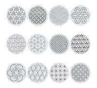 FREEBLOSS 12PCS Pochoir Sashiko Modèle Sashiko Pochoir Sashiko PET Outil de Broderie PET Sashiko Modèle de Motif Sashiko en Plastique pour Débutants et Adultes Ensemble D'outils de Sashiko Couture DIY