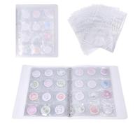 FREEBLOSS 144 pochette de Rangement pour Badges et Épingles en PVC Transparent avec 12 pochettes pour Épingles et Classeur à Anneaux.