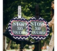 FREEBLOSS 2 paquet de Panneau « Interdiction de Toucher Béb頻 Bordure Rétro Étiquette « Interdiction de Baisers » pour Poussette Panneau « Interdiction de Toucher Béb頻 avec Sangle et Clip