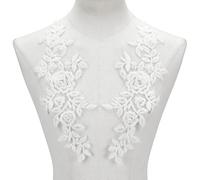 FREEBLOSS 2Pc Applique en dentelle Perlée Appliques Embellissements Broderie lace Patches Appliques de dentelle a Fleurs Broderie de Fleurs en dentelle Appliques a Coudre pour Vêtements