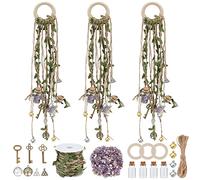 FREEBLOSS 3 Set DIY Kit de Cloches De Sorcière Cloches De Sorcière avec Bouteille en Verre Kit De Métier Sorcière Décor De Sorcière pour La Protection Sorcière Artisanat pour Les Débutants