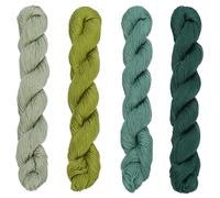FREEBLOSS 4 écheveau de Fil Sashiko 100 m X 4 couleurs Fil à Broder en Pur Coton Fils à Coudre Japonais Fournitures pour Kit de Quilting et de Broderie Vert Foncé