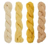 FREEBLOSS 4 Fil à Broder Sashiko en Coton 100 m X 4 Couleurs 3 brins de Fils à Broder Jaunes pour Le Quilting et la Couture Japonais pour Les Kits Sashiko