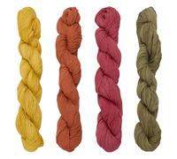 FREEBLOSS 4 fil Sashiko 120 mètres X 4 couleurs Fil à Broder en Coton Teinté Naturel Fournitures pour Kit de Broderie et de Quilting Japonais Sashiko