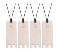FREEBLOSS 4 mini Brosse à Franges en Macramé Peigne à Franges en Coton pour Tissage de Corde en Coton Peigne à Nœud Ouvert avec Cordon pour Tissage Artisanal pour Adultes