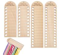 FREEBLOSS 4 pièce de Nuancier de Projet Effaçable Couverture de Température en Bois Nuancier de Laine Organisateur de Nuances Carte de Couverture Planificateur pour Fil de Tricot 10/20/15/30 trous