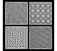 FREEBLOSS 4Pcs 4.7 * 4.7inch Pochoirs Sashiko en acrylique Pochoir de dessin acrylique pour le quilting à la main Pochoirs Sashiko Pochoirs de broderie en acrylique pour les amateurs de couture