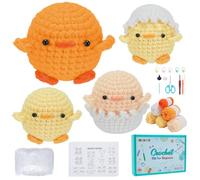 FREEBLOSS 4Set Kit Crochet Animaux Crochet Chick Kit Crochet Kit Crochet Débutant Kits de Crochet pour Chick Kit d'Animaux a Crocheter pour Adultes Kit de Crochet avec Instructions