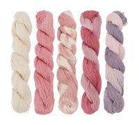 FREEBLOSS 5 fil Sashiko 100% coton 10 m (11 yds) * 5 couleurs Fil à Broder en Coton Teint avec des Plantes Naturelles pour Kit de Quilting et de Broderie Japonaise Sashiko (Rose)