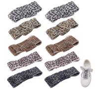 FREEBLOSS 5 paire de Lacets de Chaussures Léopard Tendance Lacets en Ruban Souple Imprimés Léopard Lacets de Chaussures en Ruban Lacets de Chaussures Guépard pour Femmes Baskets Bottes Largeur 2.5cm