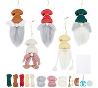 FREEBLOSS 5 Set Macramé GNOME Kit DIY Noël Macramé Kit avec Instructions Kits de Cordon en Macrame Elfes du Père Noël pour Débutants Adultes Décoration Suspendue