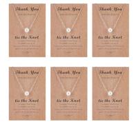 FREEBLOSS 6 ensemble de Colliers de Demoiselle D'Honneur Cadeaux avec Cartes Tie The Knot et Sac D'Emballage OPP Collier de Perles en Argent pour Femmes Colliers pour Cadeaux de Demoiselles D'Honneur