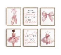 FREEBLOSS 6 pièce 8"X10" impressions Murales de Ballet Sans Cadre Affiches D'Art Sur Toile de Danse Impressions Sur Toile de Ballet Rose Peintures Murales pour Décoration de Maison de Bureau