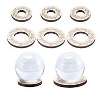 FREEBLOSS 6 support de Boule en Cristal pour Présentation Support de Boule en Bois 2 tailles Support de Présentation de Boule pour Pierres Précieuses 2.6/1.97 pouce