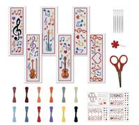FREEBLOSS 6pcs Kit de Broderie Point de Croix - Thèmes Symbole Phonétique - Compté pour Débutants