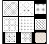 FREEBLOSS 8 pochoir Sashiko en PET Modèles de Motifs Sashiko Modèles de Broderie Modèle de Ligne de Dessin pour Couture Matelassage à la Main 5.5"/8.6"