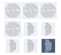 FREEBLOSS 8 pochoir Sashiko en Plastique Gabarit de Broderie de Feuilles Carrées Gabarits de Lignes pour la Couture et le Quilting à la Main (55"/87" pièces)