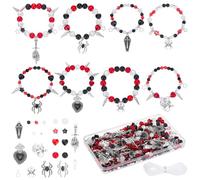 FREEBLOSS 8 Sets Kit Création Bracelets Perles Gothique Kit DIY Perles Gothique Charms Pour Fabrication Bijoux Cadeau Pour Femmes