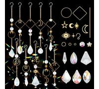 FREEBLOSS 9 Ensemble Bricolage Cristal Attrape-Soleil Kit Jardin Suspendus Ornements Pendentif en Cristal Attrape Soleil Cristal pour Fenêtres