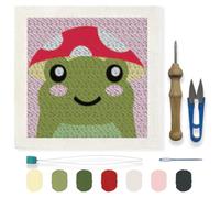 FREEBLOSS Aiguille à piquer Kit de broderie pour adultes débutants Kit de broderie à l'aiguille poinçonnée encadrée avec instructions Kit de broderie à l'aiguille perforante pour tapis