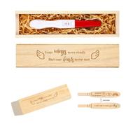 FREEBLOSS Coffret D'Annonce de Grossesse Motif Ailes Coffret Souvenir de Test de Grossesse Coffret Surprise D'Annonce de Grossesse en Bois Coffret D'Annonce de Bébé en Bois Cadeaux