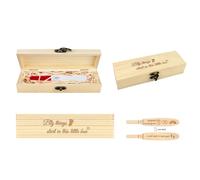 FREEBLOSS Coffret Souvenir de Test de Grossesse Cadeaux Surprises pour L'Annonce D'Une Grossesse pour le Mari Coffret de Collection de Souvenirs pour Bébé en Bois avec Loquet et Ruban en Raphia