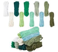 FREEBLOSS Cordon Macramé Vert 3mm X 100 m 10 Couleurs Mélangées Fil en Coton Naturel pour Tissage de Macramé Cordon en Coton pour L'Artisanat Fournitures pour Kit de Macramé