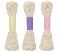 FREEBLOSS Fil Sashiko 150 m 3 écheveaux Cordon 100% coton pour Quilting et Broderie Japonais Blanc Naturel pour Couture à la Main Fil Épais pour Broderie Japonaise