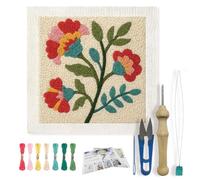 FREEBLOSS Kit de Broderie à Faire Soi Même avec Aiguilles à Poinçonner pour Débutants Kit de Broderie avec Instructions pour Adultes Décoration Cadeau 9.4x9.4 pouce