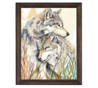 FREEBLOSS Kit de Broderie au Point de Croix 11CT Loups Gamme Complète de Kits de Broderie pour Débutants Adultes Kit de Broderie Murale au Point de Croix avec Instructions 15.8 x 19.7 pièces